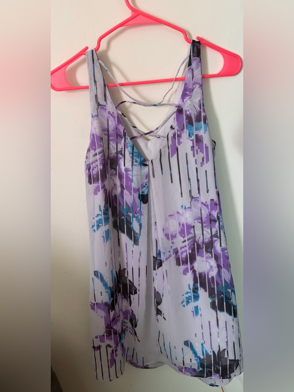 White House Black Market Lavender and Blue Floral Slip Dress - Picture 4 of 5